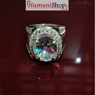 Rainbow Aquamarine HQ Silver Stone Ring