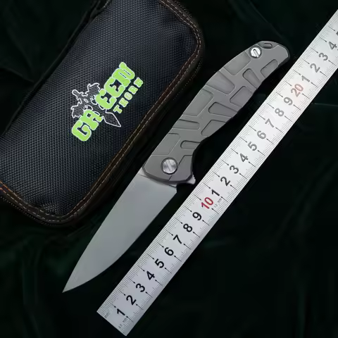 Green Thorn F95 Flipper Folding Knife K110 Blade TC4 Titanium Handle Outdoor Camp Hunting Survive Po