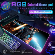 【flowerlove  shop】 RGB Gaming Mouse Pad Mass Effect Pc Gamer Keyboard Pad Mousepad LED Glowing Desk 