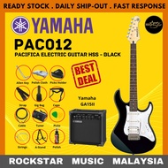 Yamaha PAC012 HSS Electric Guitar Black Package with GA15II Electric Speaker Amplifier (PAC 012/PAC-012)