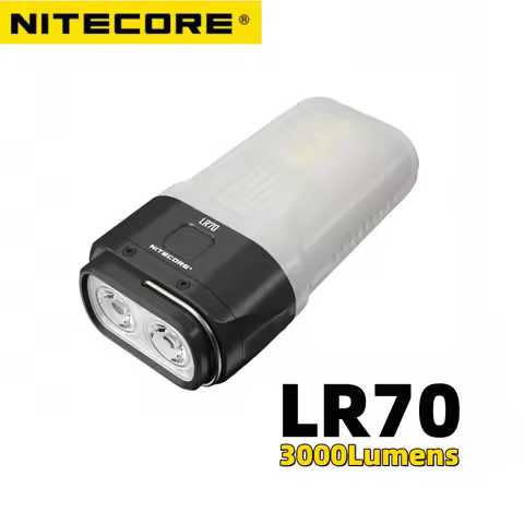 NITECORE LR70 3-in-1 USB-C Rechargeable Flashlight 3000Lumens Camping Lantern Fast Charge Power Bank