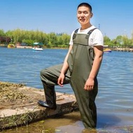 公司貨免運防水褲 下水褲 連體雨衣褲 涉水褲 加厚耐磨水衩褲 半身全身下水褲連體防水衣服捕魚叉褲