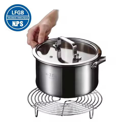 LFGB Certification 304 Stainless Steel Kitchen Steaming Rack Ultra Large 22cm 24cm 28cm Steamer with