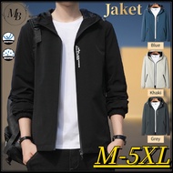 Jaket Lelaki Outer Wear Casual Windproof Jacket Jacket Youth Workwear Loose Waterproof Hooded Jacket