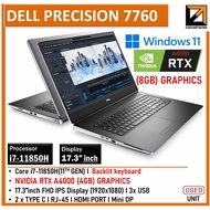 Dell Precision 7760 Gaming Laptop Graphic Design 17.3"inch UPTO 64GB RAM Core i7 11th Gen NVIDIA RTX