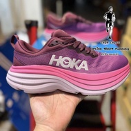 รองเท้าวิ่ง Hoka Bondi 8 สีแดง รองเท้าวิ่งถนนสายซัพพอร์ต หนานุ่ม มีอุปกรณ์พร้อมกล่อง