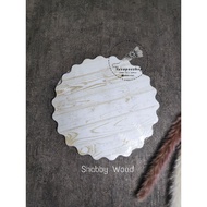 Wave Cake Board 25 cm Cake Stand/ Cake Base/ Cake Board/ Shabby Wood Cake Stand/