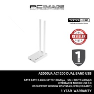TOTOLINK A2000UA AC1200 Dual Band USB Adapter Network with 2 Antennas 2.4GHz Up to 150Mbps 5GHz Up t