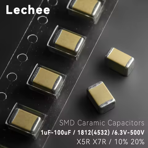 10pcs/set 1812 SMD Ceramic capacitors 4532 X5R X7R 1uF 2.2uF 4.7uF 10uF 22uF 47uF 100uF 10% 20% 6.3V