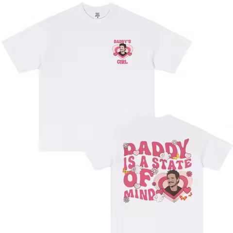 Pedro Pascal Daddy Is A State of Mind T Shirt Men Women Fashion Casual Vintage Short Sleeve T-shirt 