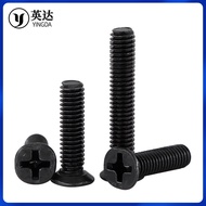 Skru countersunk slot silang hitam KM kepala rata skru kecil elektronik skru ekor rata M1.2M1.7M2M3M