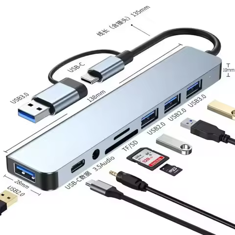 USB C HUB Type C Splitter Thunderbolt 3 Docking Station Laptop Adapter With For Macbook Air M1 iPad 