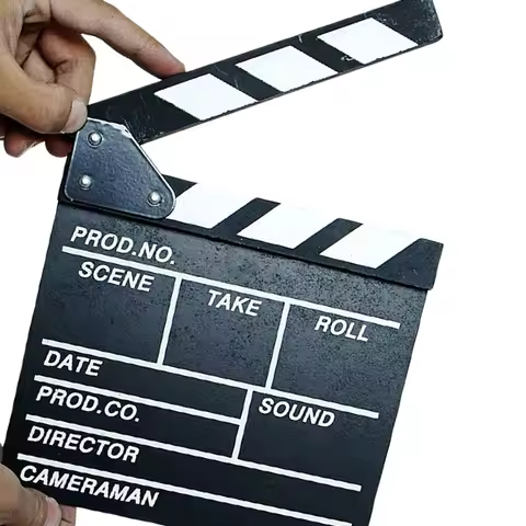 Movie Clapperboard Wood Clapper Board Reusable Props Decoration Boards Director Slate Video Action M