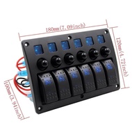 แผงสวิตช์โยกกันน้ำ Motoautt 6 Gang เกินพิกัด12V-24V