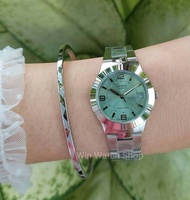 Casio นาฬิกาข้อมือผู้หญิง รุ่น LTP-1241D-3A- สายสแตนเลส หน้าปัดสีเขียวอ่อน - ของแท้ 100% รับประกันสินค้า ปี