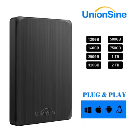 UnionSine 2.5'' HDD External Hard Drives 500GB/1TB USB 3.0 Portable, Reliable Backup for PC, Laptop,