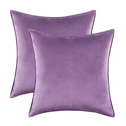 2pcs Lilac Velvet Throw Pillow Cover Decorative Cozy Cushion Case for Sofa 30x50cm/45x45/50x50/60x60