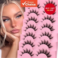 5 Pairs Manga Lashes Natural Long Cosplay Makeup Cross Lashes Cat Eye Lashes Full Strip Eyelashes