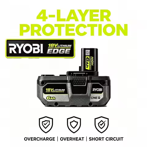 Original RYOBI ONE+18V 6Ah Lithium Ion Battery ONE+ High Performance Battery Pack for RYOBI 18V Dril