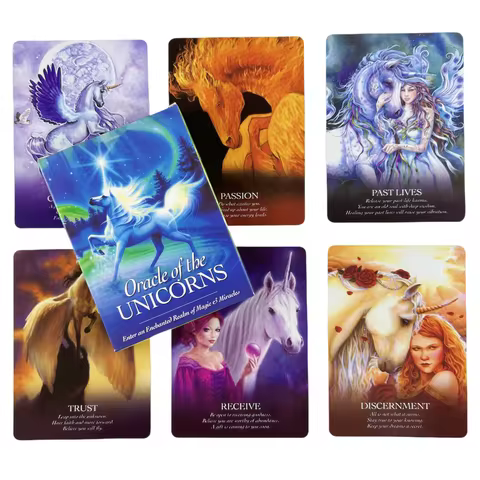 Oracle Of The Unicorns Cards A 44 Tarot English Divination Edition Deck Borad Games Playing Cards