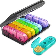 Pill Box 7 Days 21 Grids 3 Times One Day Pills Case Organizer Portable Large Storage Container Tablet Vitamin Medicine Fish Oils