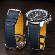 Genuine Leather Watch B For CITIZEN Blue Angel Men Radio Wave Watch AT8020-54L/8020-03L/JY8078 Curved End Strap 22Mm 23Mm