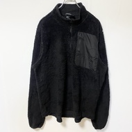 古著 Champion 長袖羊毛夾克，圍巾外套，黑色，純色，normcore，L 碼