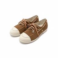 EB3D Hundred Genuine Leather Suede Loafers - Casual Women's Shoes with Chain Detail