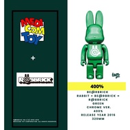 BE@RBRICK RABBIT + BE@RBRICK = R@BBRICK Green Chrome Ver 400%