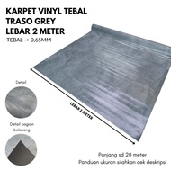 IMPORTED VINYL FLOOR CARPET BY THE METER, 2 X 1m WIDTH - TRASO GREY Motif