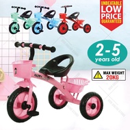 Kid Tricycle Trikes Bike Ride On Toy 3 Wheel Bell Basket 2-5 Years Old/Basikal Roda Tiga Kanak Kanak