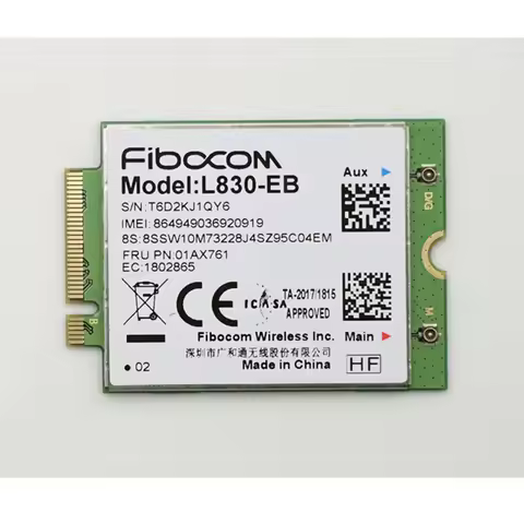 Fibocom L830-EB WWAN Card For Lenovo Thinkpad X280 T480 T580 P52s L480 L580 T490 T590 P53s T490s X39