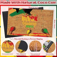 Ceenna Black History Coir Doormat Black and Proud Door Mat Indoor Outdoor Holiday Door Mat Entrance 