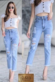 2511 Vintage Denim Jeans by Araya กางเกงยีนส์ กางเกงยีนส์ ผญ กางเกงแฟชั่นผู้หญิง กางเกงยีนส์เอวสูง กางเกงยีนส์ทรงบอย ผ้าไม่ยืด