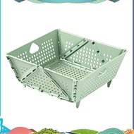 Plastic  Colander - Foldable Drain Basket with Resting Feet - Kitchen Food Strainer - Space-Saving  