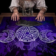 Tarot Card Mat Purple Triple Moon Tarot Tablecloth Goddess Witch Altar Cloth Divination Tarot Card T