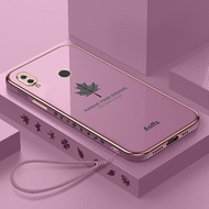 Maple leaf Style casing Huawei Nova 3i New Design Square Shape Phone Case Soft Plating Case Cover