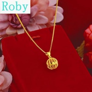 Original 18k Saudi Gold Pawnable Necklace for Women Light-Luxury Transfer Bead Couple Pendant Necklace Pawnable Jewelries Nasasangla Sale Legit Birthday Gift Engagement Gift