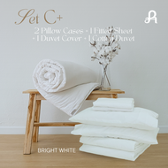 Arestale  Set C plus ผ้าปูที่นอน + ปลอกผ้านวม + ไส้ผ้านวมคอตตอน + ปลอกหมอน 2 ใบ ผ้าฝ้ายแท้ 100% Long