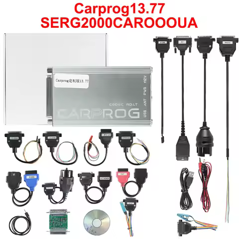 2024 Carprog 13.77 Full Set With 21 Adapters Car Prog V8.21 Free Keygen Airbag/Radio/IMMO/Dash/ECU R