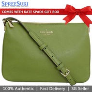 Kate Spade Handbag In Gift Box Crossbody Bag Leila Triple Gusset Crossbody Kelp Forest Green # WKR00448