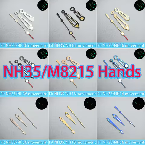 High Quality NH35/M8215 Watch Hands Green Luminous Fit NH35 M8285 8215 Movement Mechanical Wrist Wat