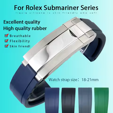 18mm 19mm 20mm Rubber Watchband for Rolex Submariner GMT Daytona DEEPSEA OYSTERFLEX Seiko Silicone W