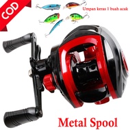 Metal Spool Baitcasting Fishing Reel BC 8KG Max Drag Gulungan Pancing Ukuran Bantalan Bola Bantalan