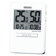 SEIKO SQ797W Clock Table Traveler Radio Digital Calendar Temperature Humidity Display White 92 66 14mm