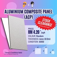 ALUMINIUM COMPOSITE PANEL (ACP) 4MM. STOCK CLEARANCE - GOOD CONDITION