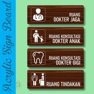 Acrylic Room Nameplate 10x30cm - Signage for Hospitals, Health Centers & Health Centers