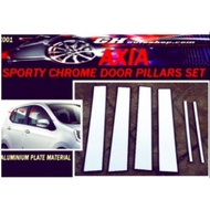 PERODUA AXIA sporty chrome aluminium plate door pillars set (6pcs)