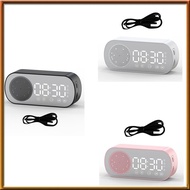 [chasoedivine.sg] Wireless Bluetooth Speaker Clock Radio Dual Alarm Support TF Card Digital Alarm for Home Office