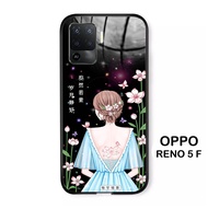 Softcase Glass Kaca  Oppo Reno 5F - Casing Hp Oppo Reno 5F - J84  - Pelindung hp  - Case Handphone - Pelindung Handphone Oppo Reno 5F